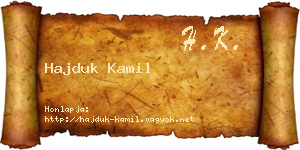 Hajduk Kamil névjegykártya